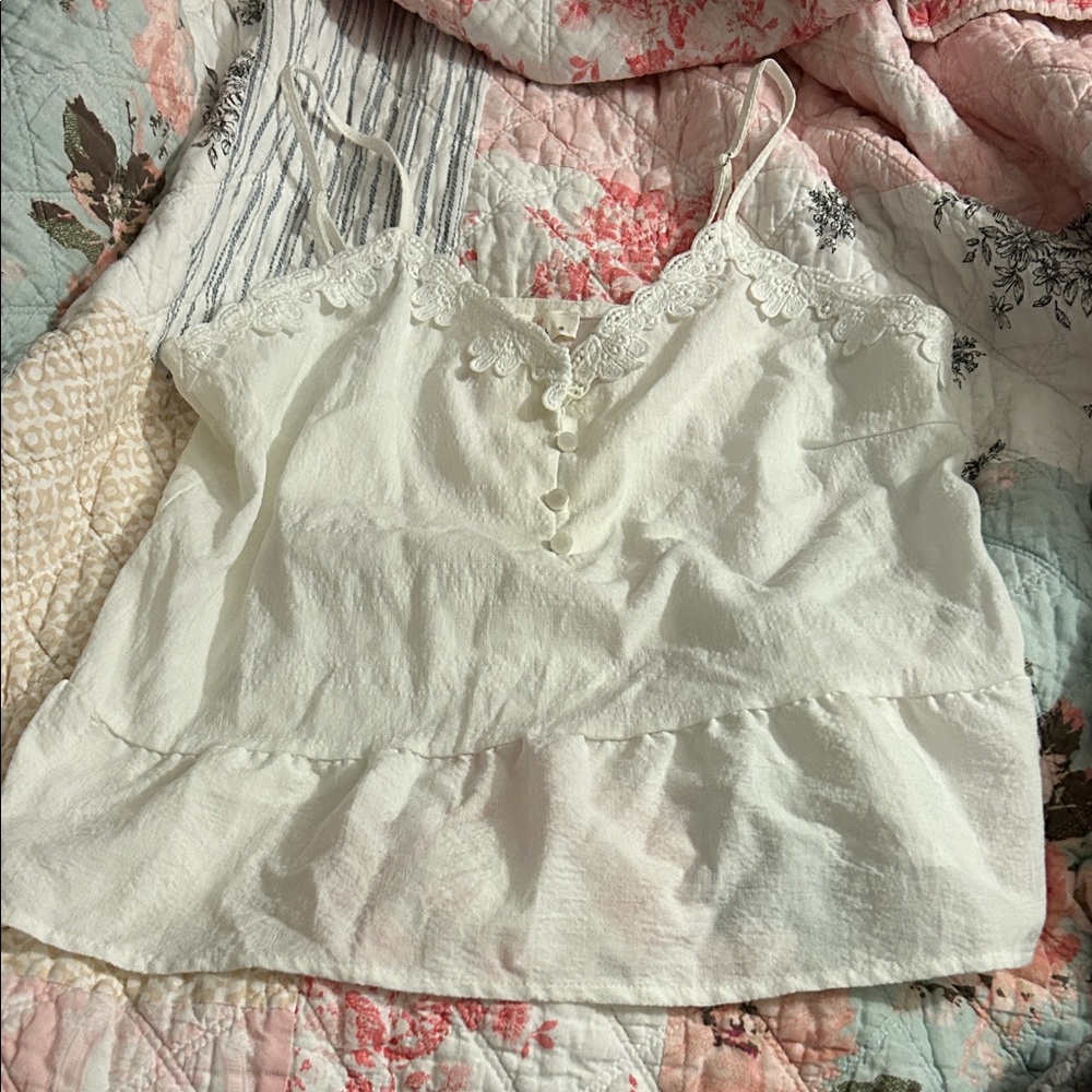 URBAN Romantics White Lace Camisole Top